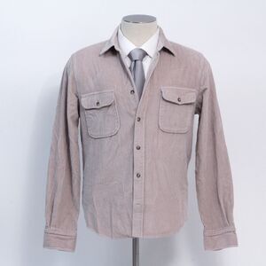 Reiss Corduroy Men's Beige Long Sleeves Spread Collar Button Down Shacket Large